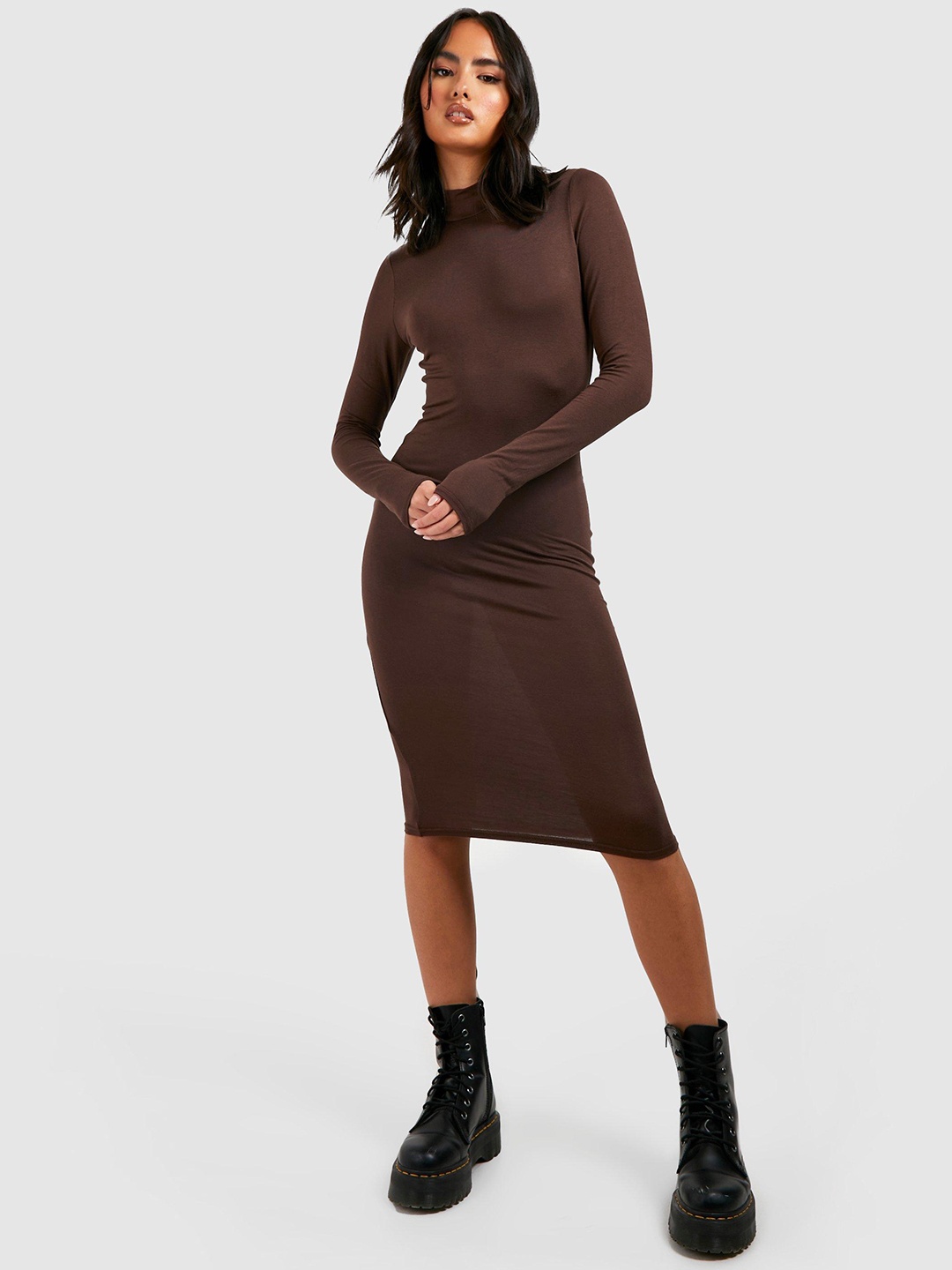 

Boohoo Bodycon Midi Dress, Brown
