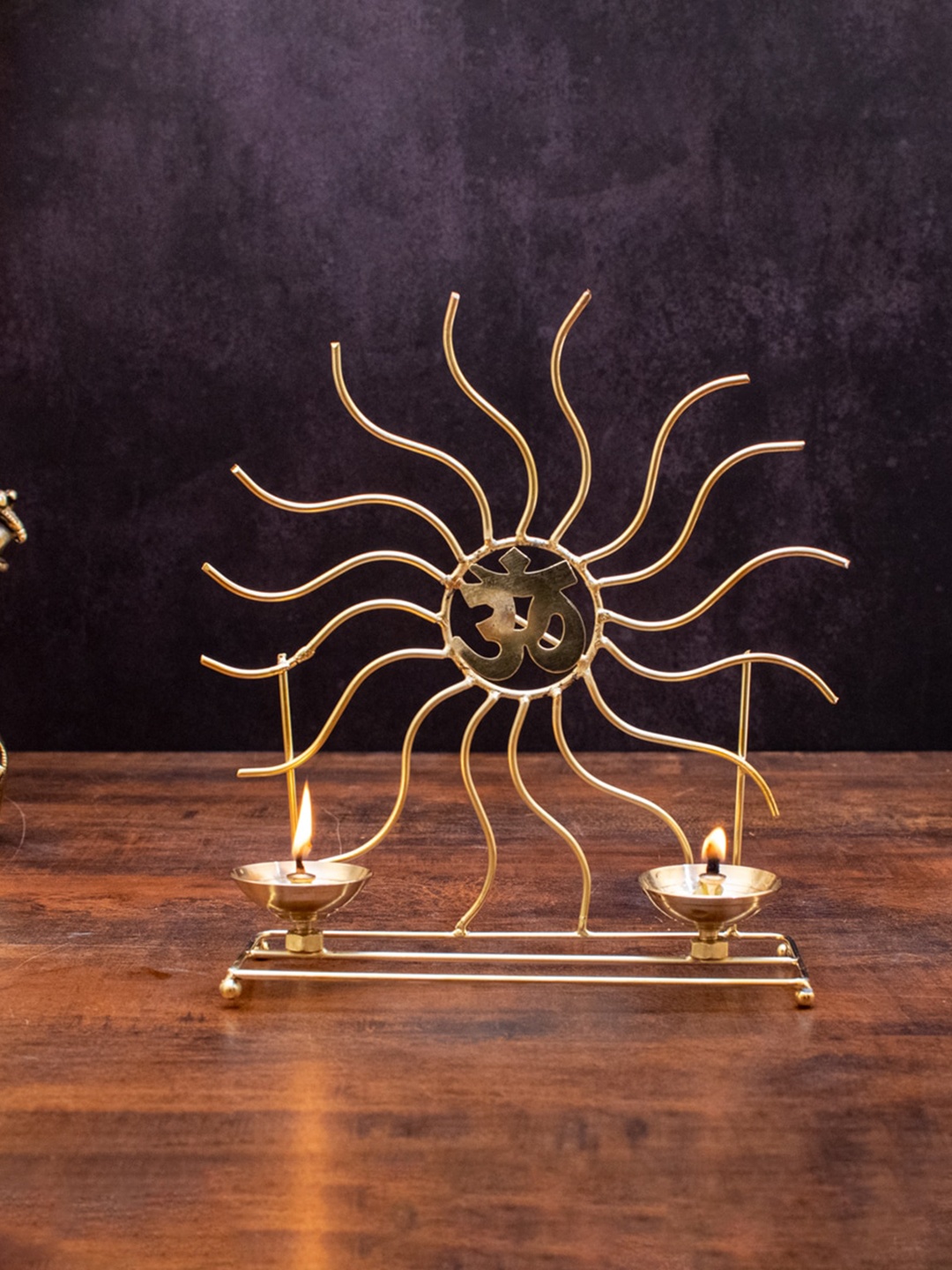 

StatueStudio Brass Om Oil Lamp Diyas, Gold