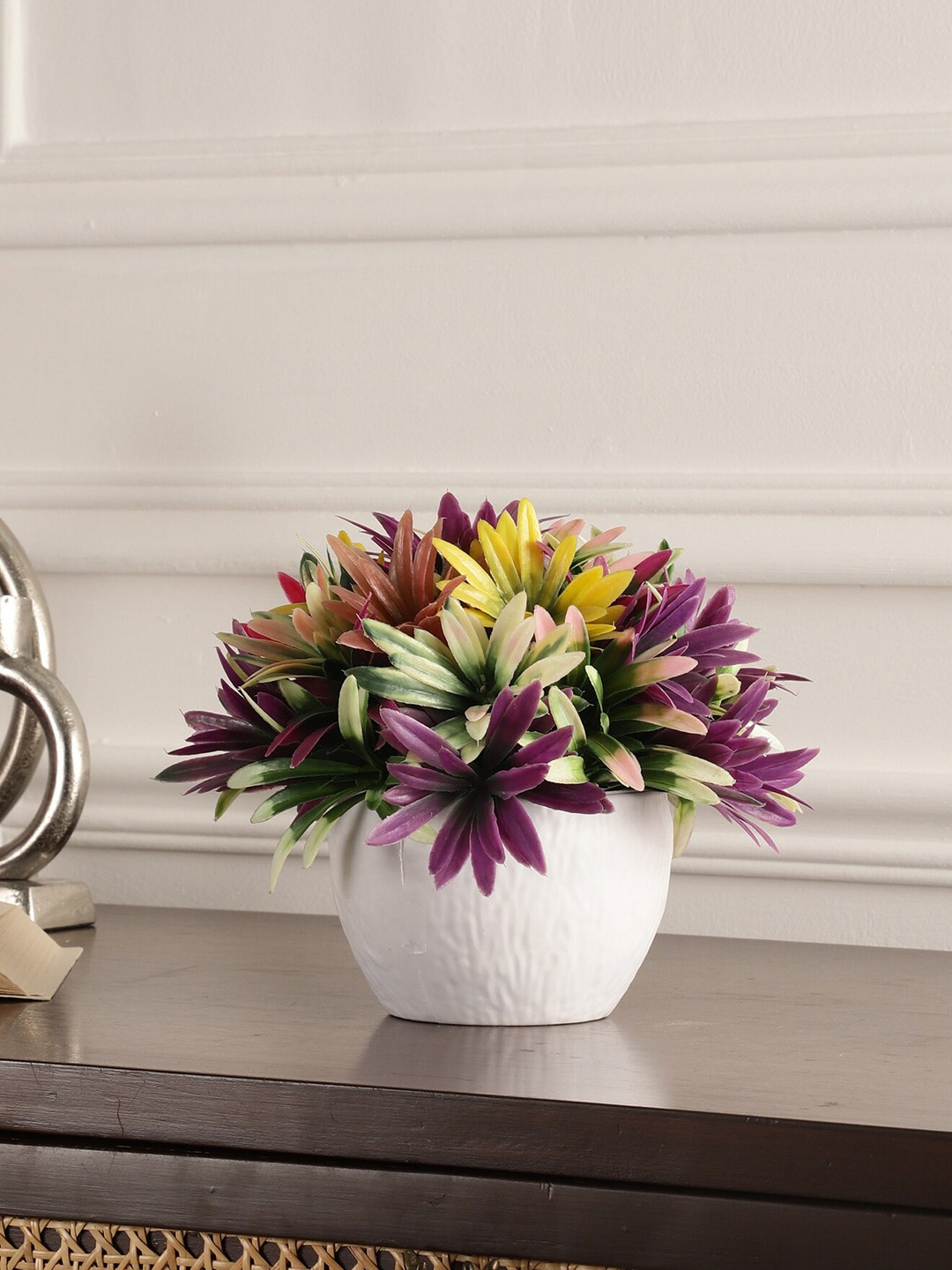 

FOLIYAJ White & Purple Artificial Plant With Pot