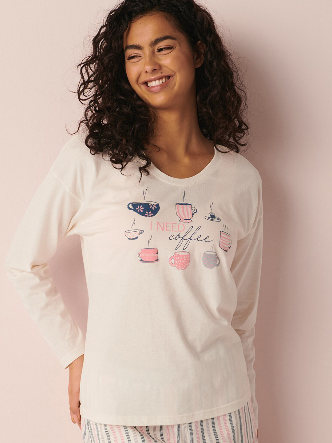 

La Vie en Rose Graphic Printed Pure Cotton T-shirt, White
