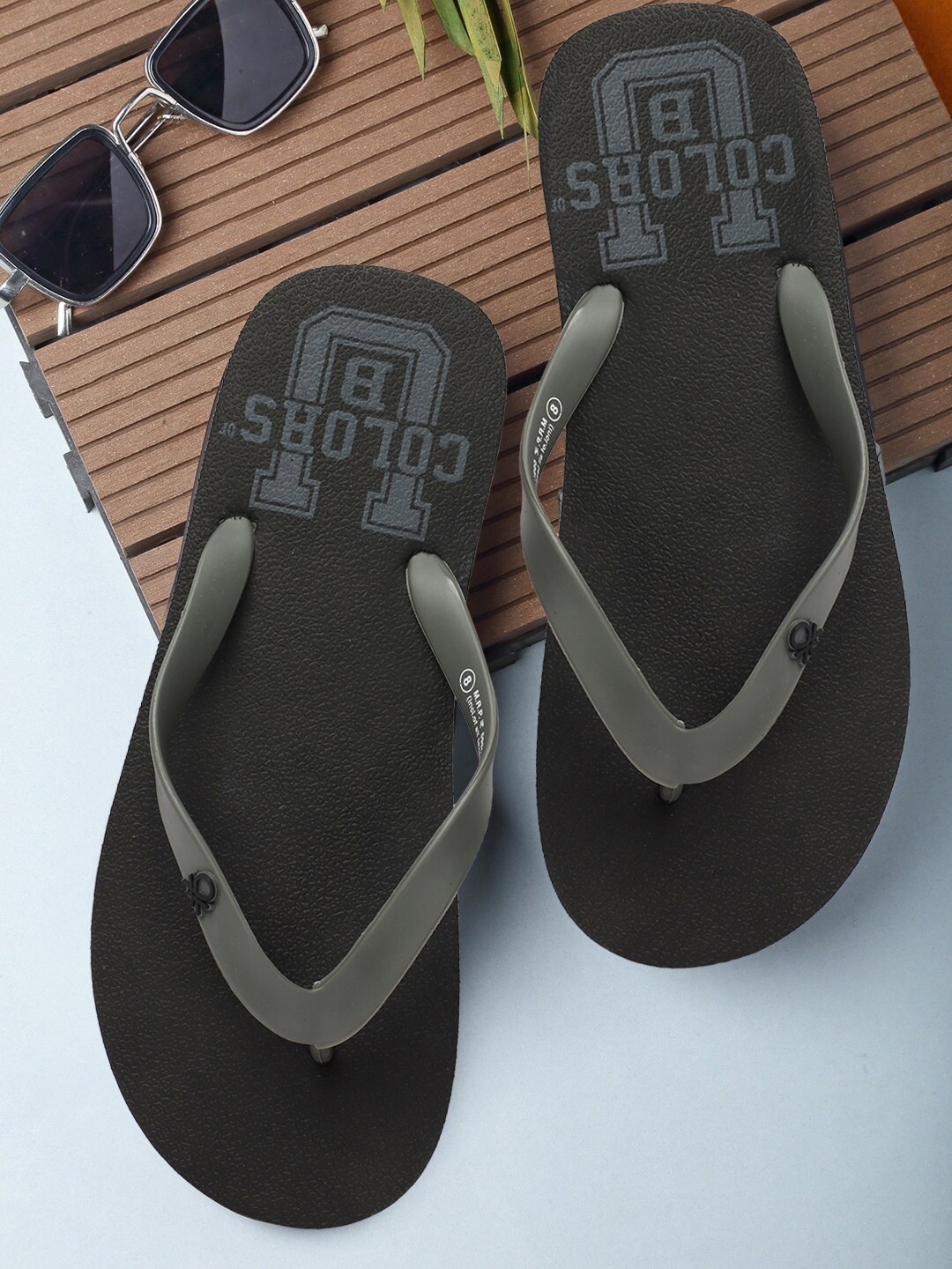 

United Colors of Benetton Men Rubber Thong Flip-Flops, Black