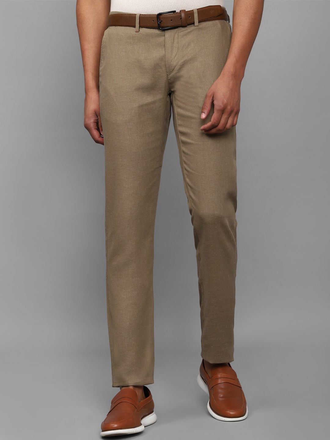 

Allen Solly Men Slim Fit Mid-Rise Trousers, Brown