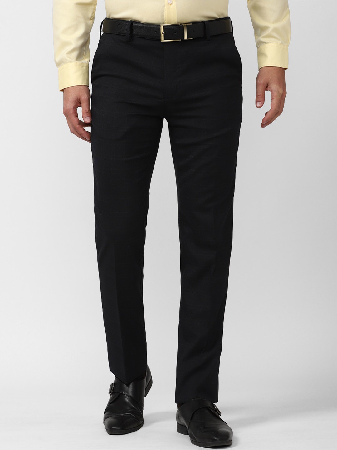 

Peter England Men Slim Fit Trousers, Black