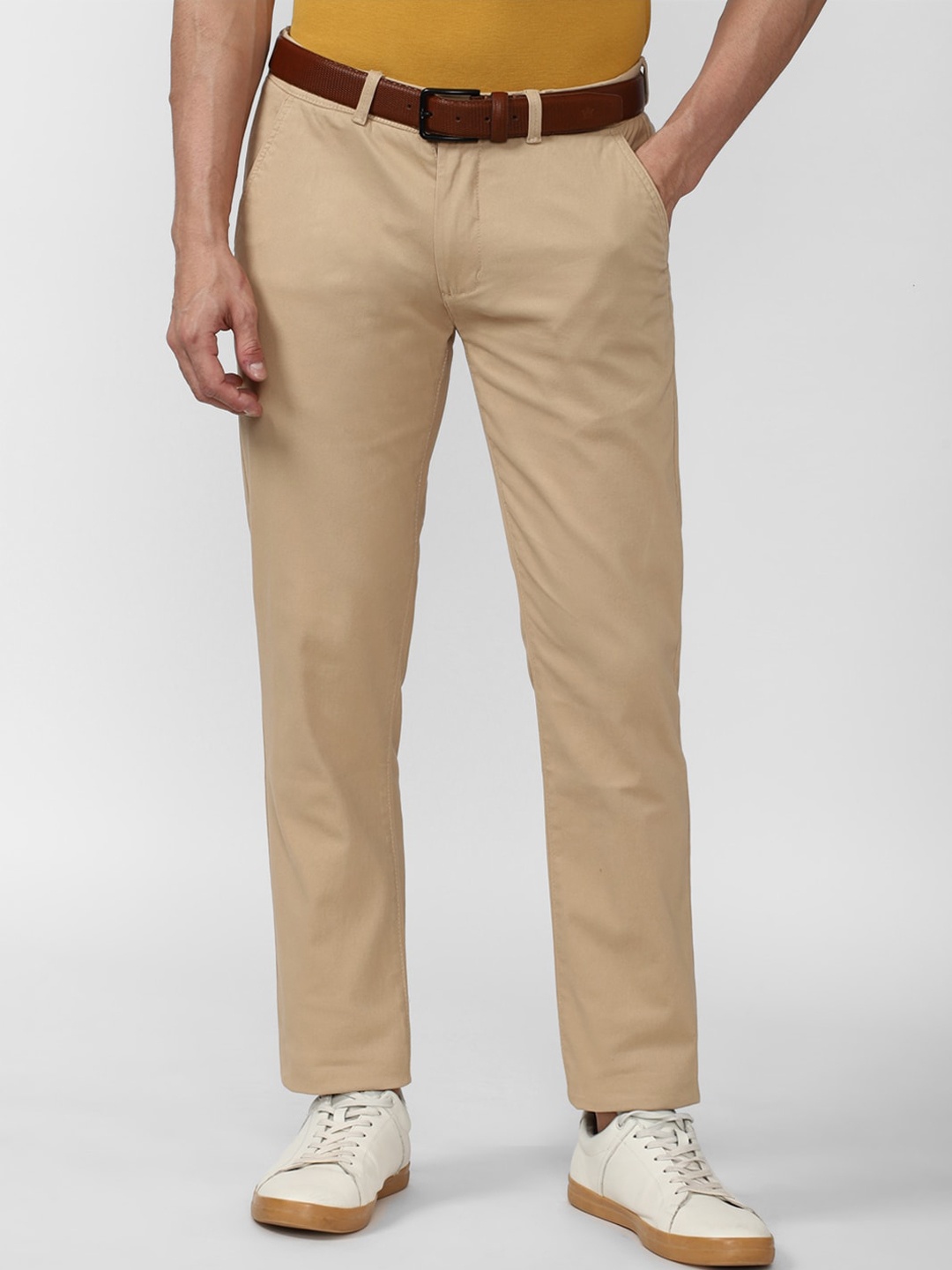 

Peter England Casuals Men Slim Fit Chinos Trousers, Beige