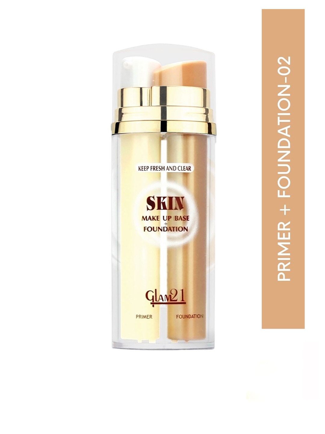 

GLAM21 Keep Fresh & Clear Skin Make Up Base + Foundation 60 ml - Soft Beige 02