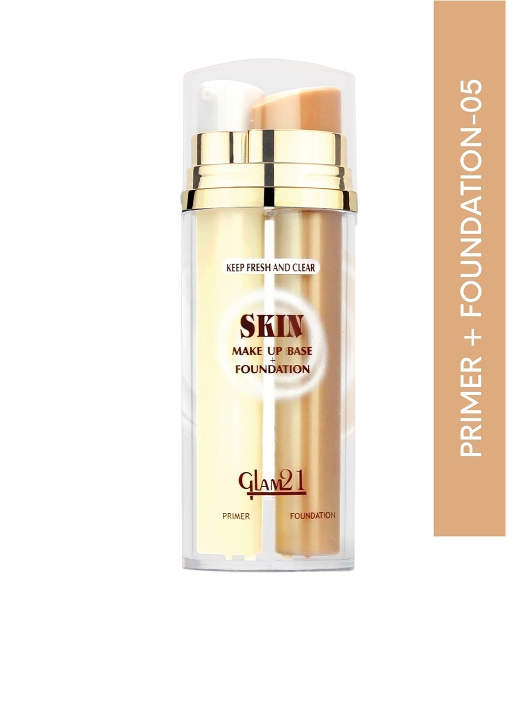 

GLAM21 Keep Fresh & Clear Skin Make Up Base + Foundation 60 ml - Honey 05, Beige