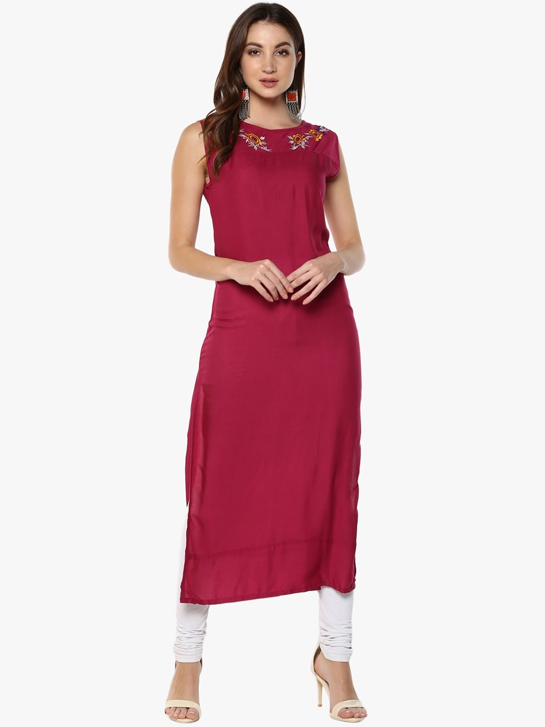 

Napra Floral Embroidered Straight Kurta, Fuchsia