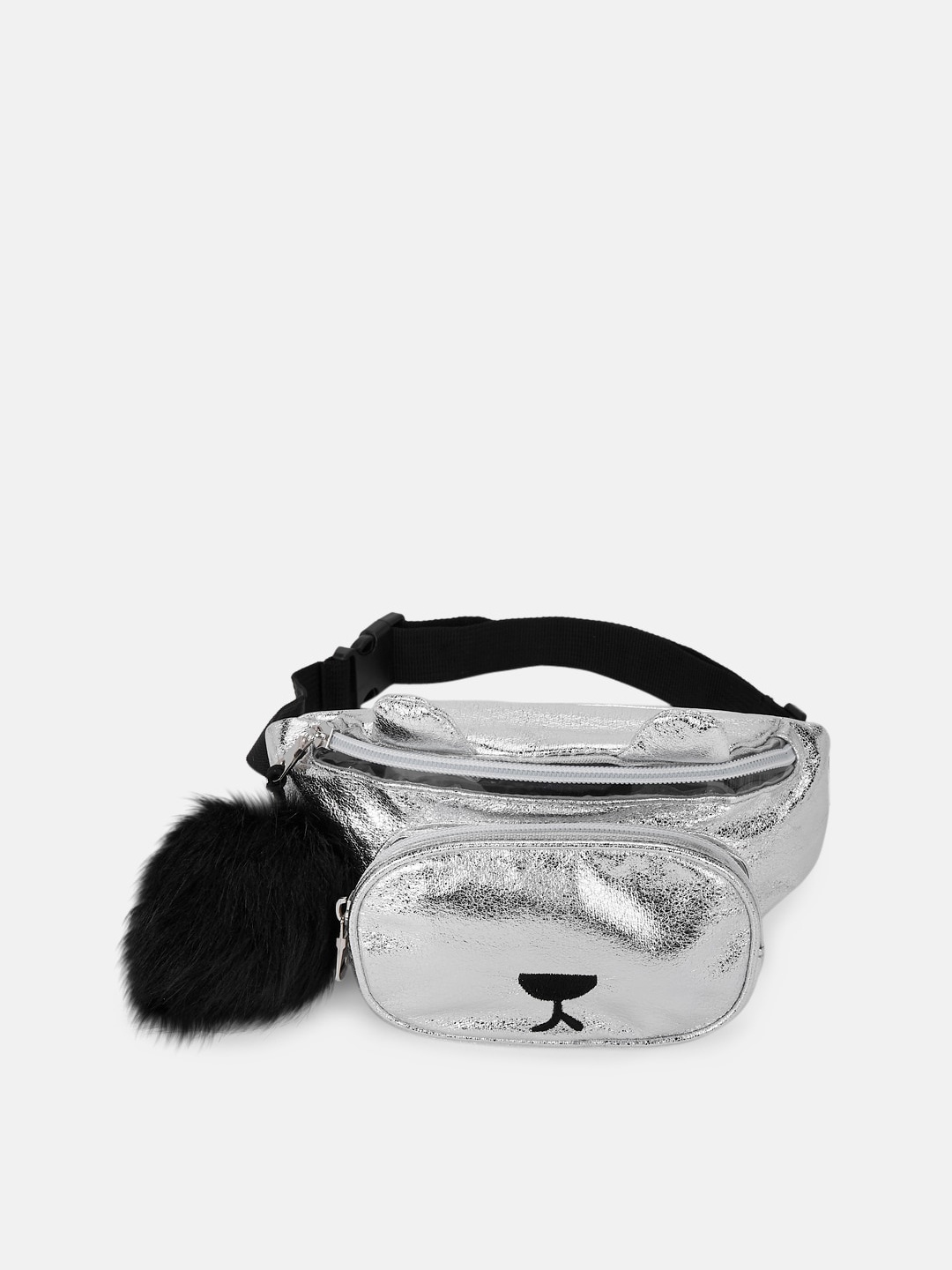 

Pantaloons Junior Girls Printed Waist Pouch, Silver