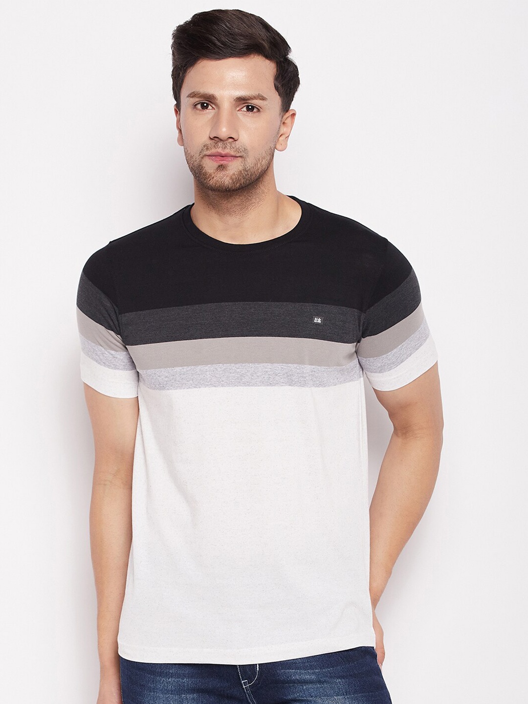 

Okane Striped Round Neck T-Shirt, Off white