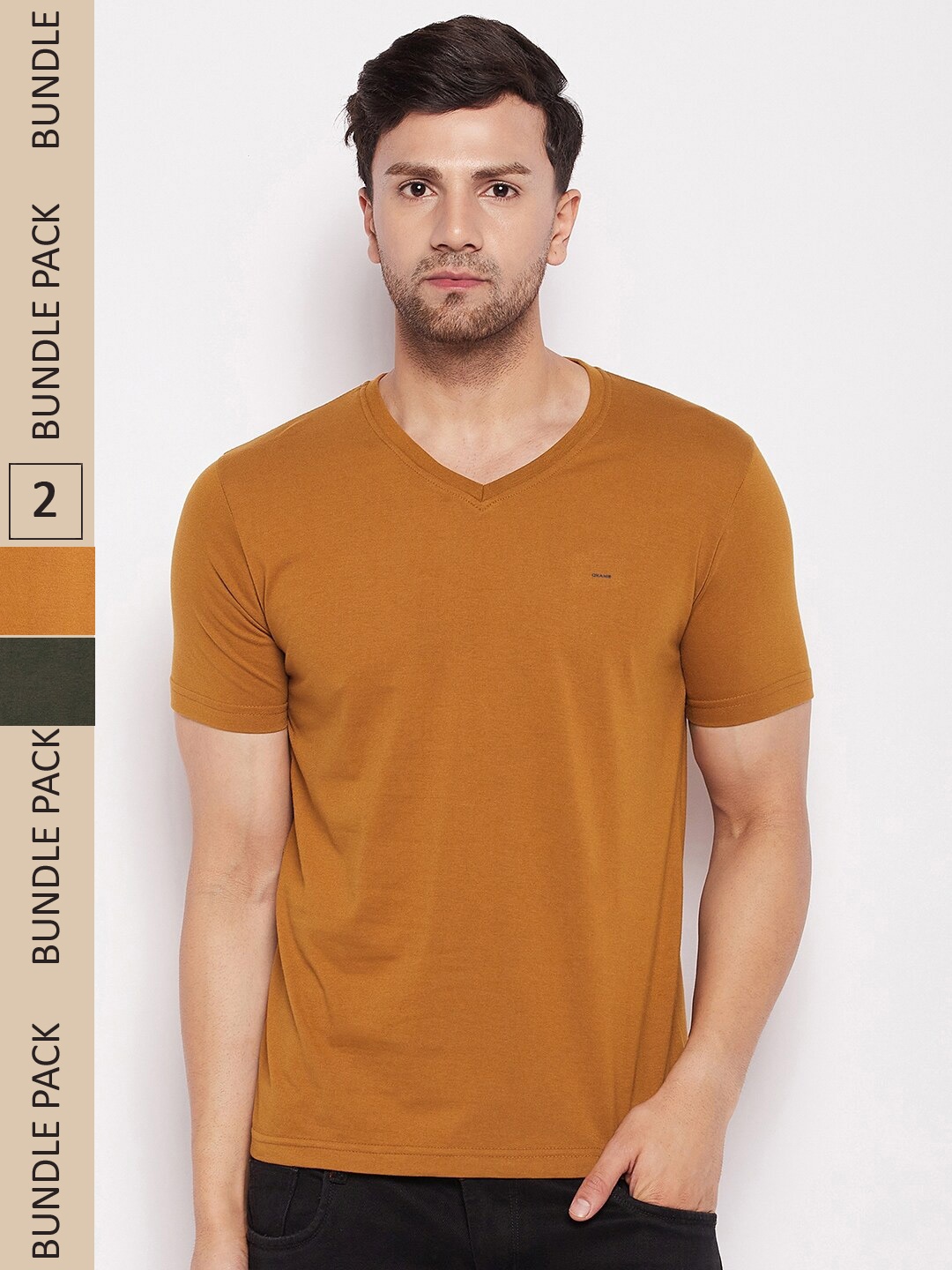 

Okane Pack Of 2 V-Neck T-shirt, Orange