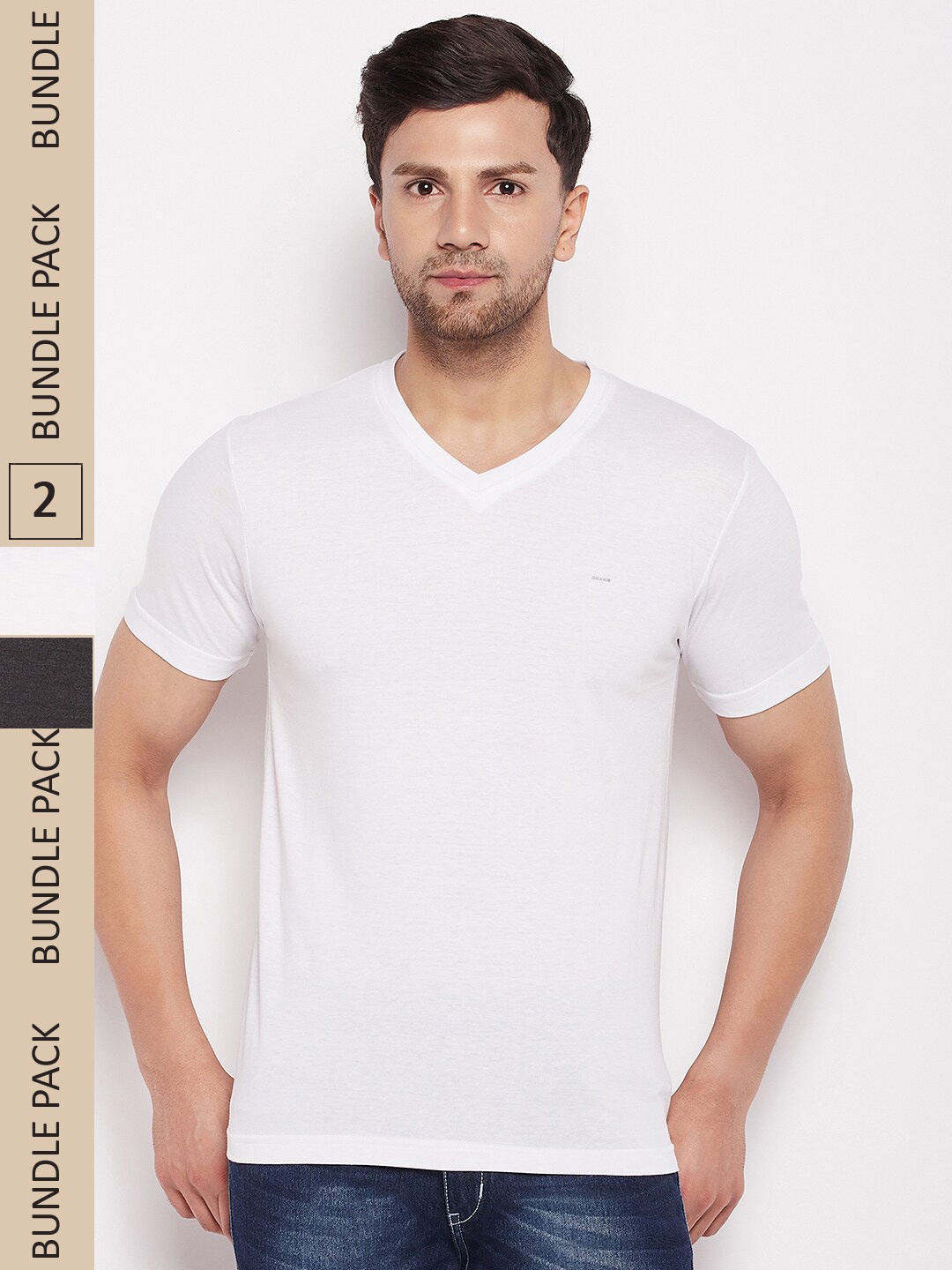 

Okane Pack Of 2 V-Neck T-shirt, White