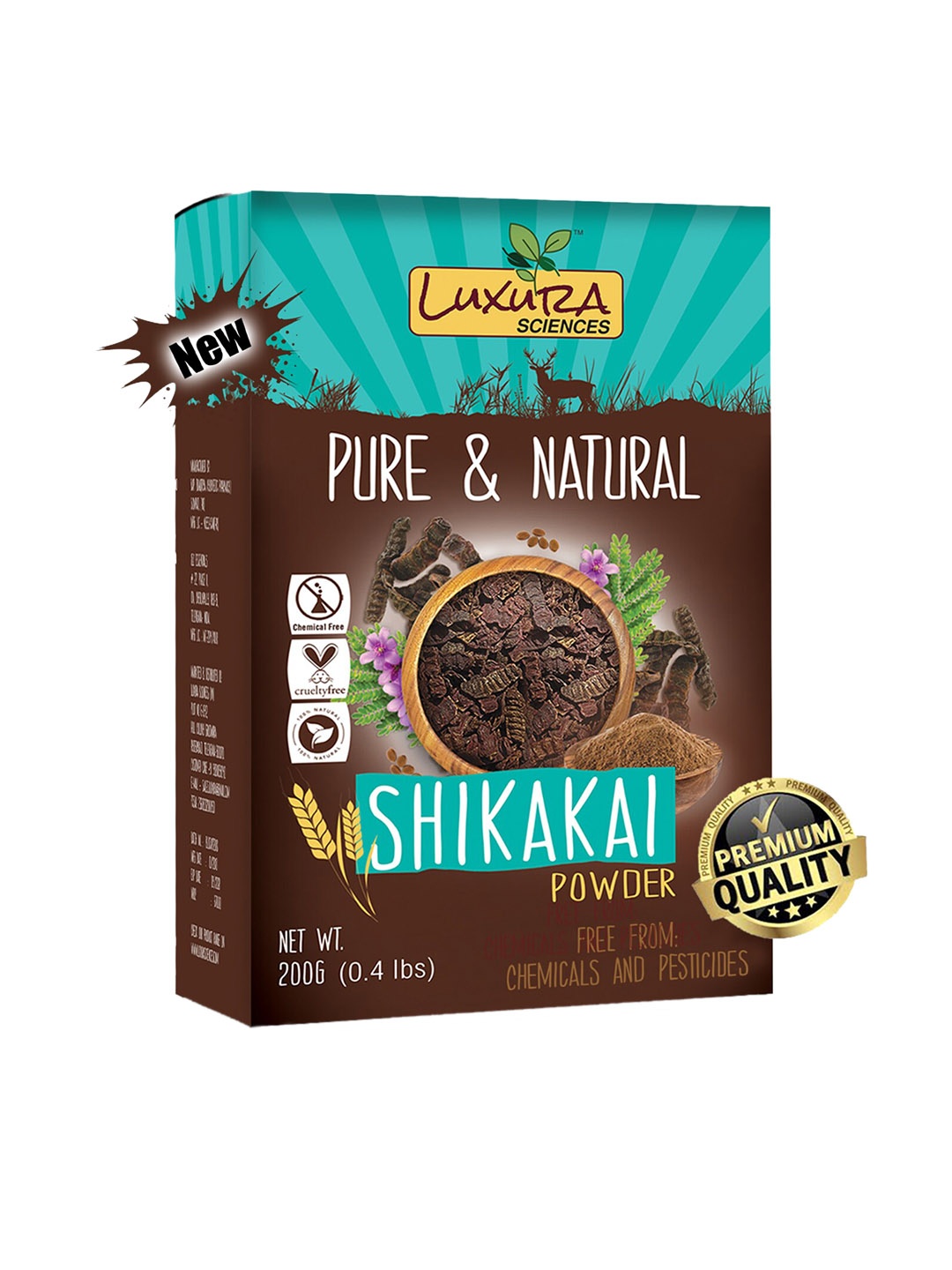 

Luxura Sciences Shikakai Powder For Hair 200 g, Brown