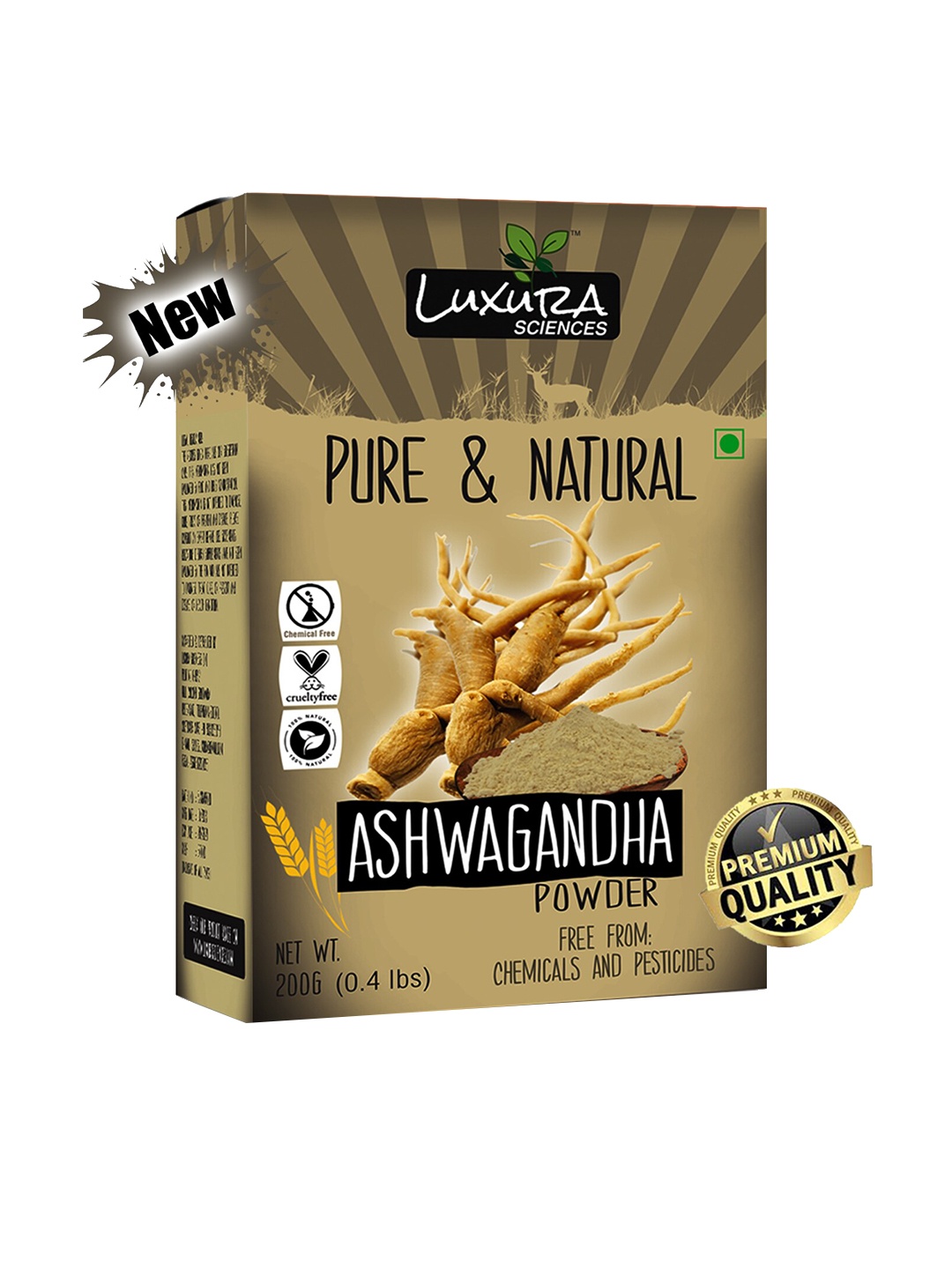 

Luxura Sciences Natural Ashwagandha Powder 200g, Green