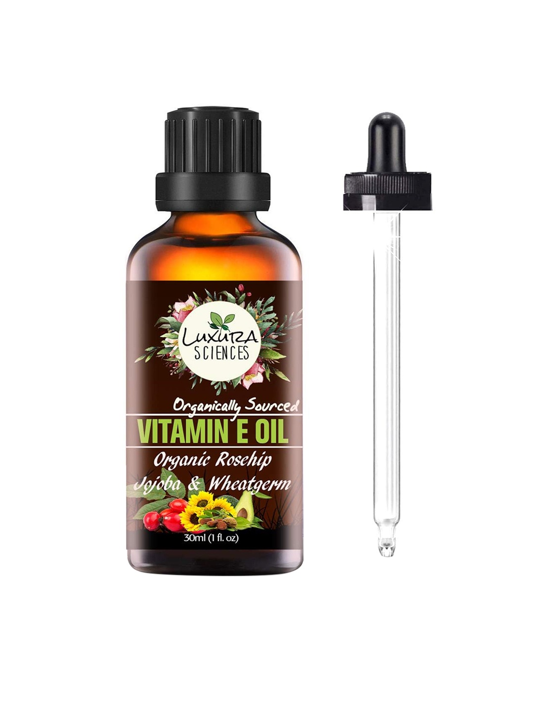 

Luxura Sciences Organic Vitamin E Oil, Brown