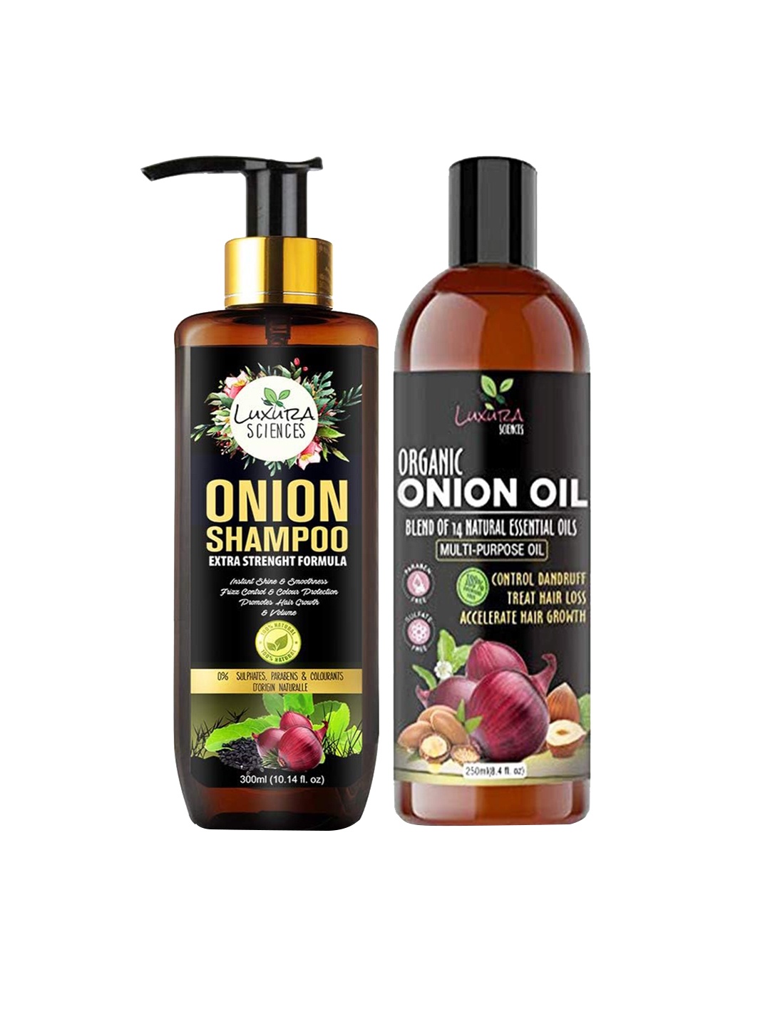 

Luxura Sciences Onion Hair Oil & Shampoo, Brown