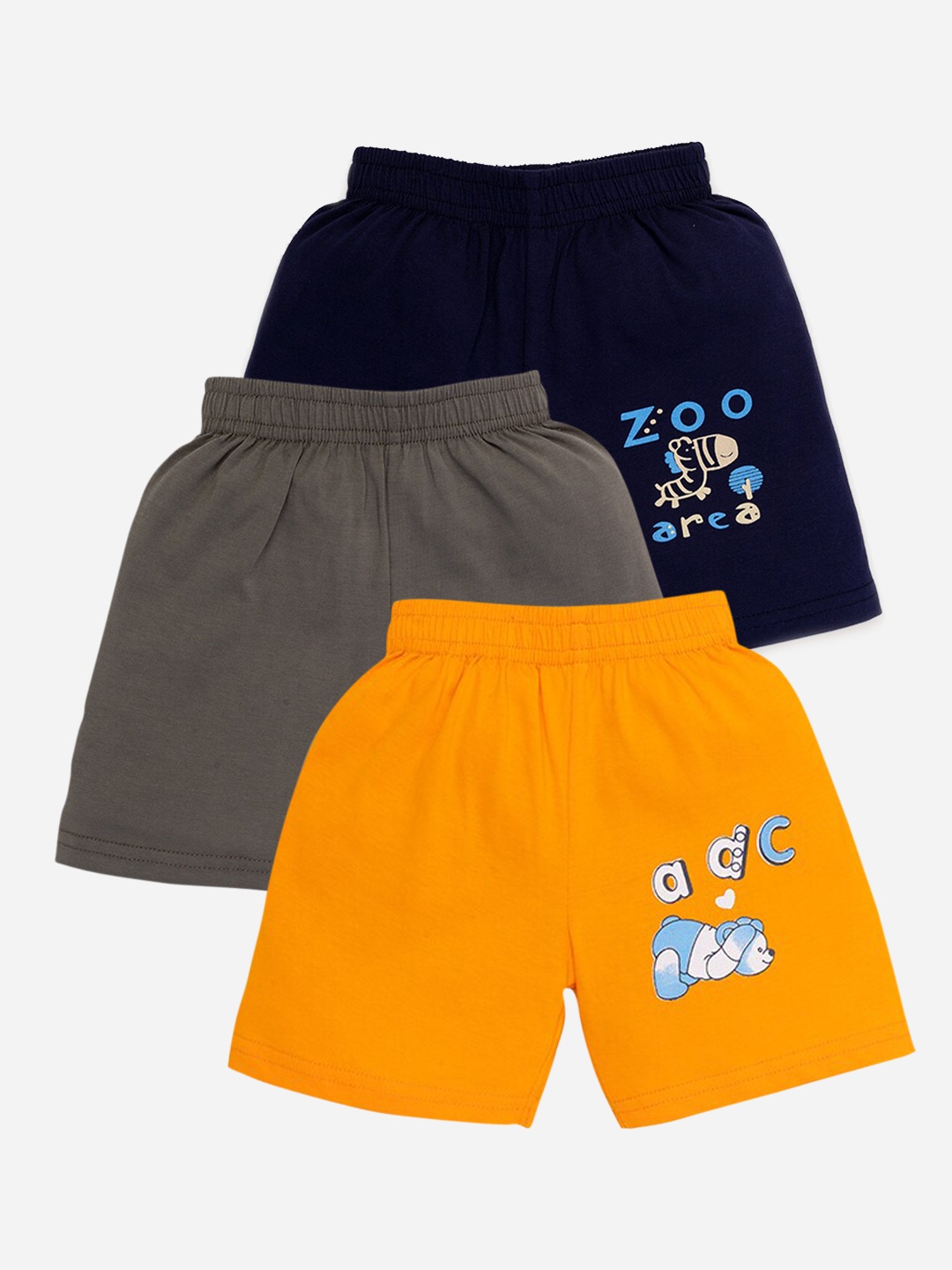 

AMUL Kandyfloss Pack Of 3 Boys Pure Cotton Loose Fit Shorts, Multi