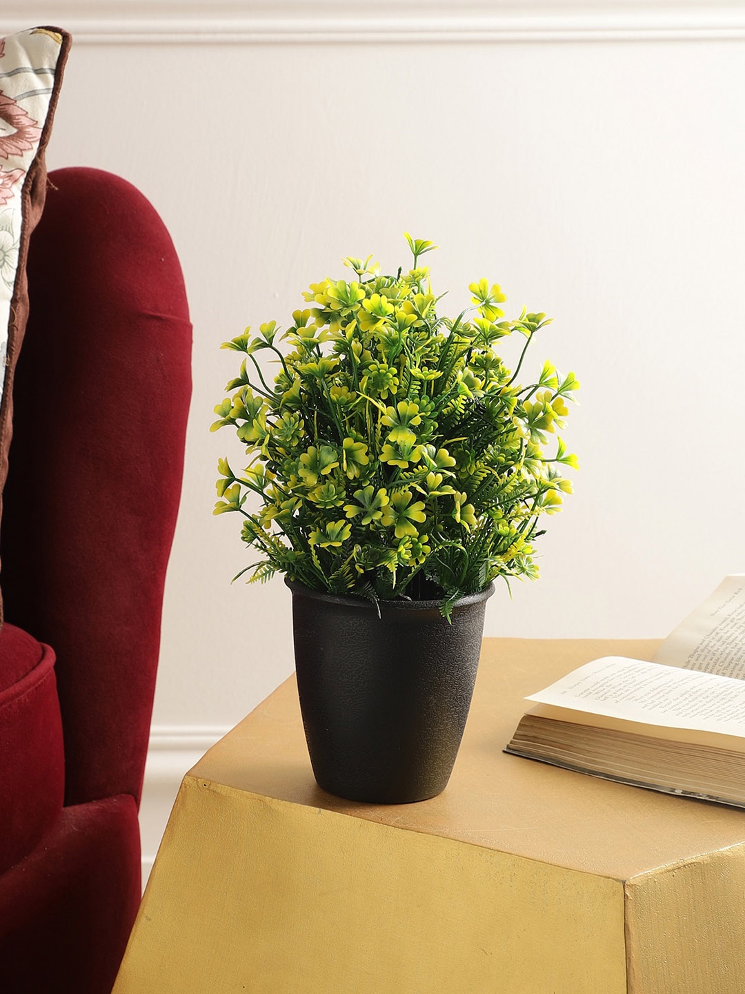 

FOLIYAJ Yellow Artificial Plant With Pot