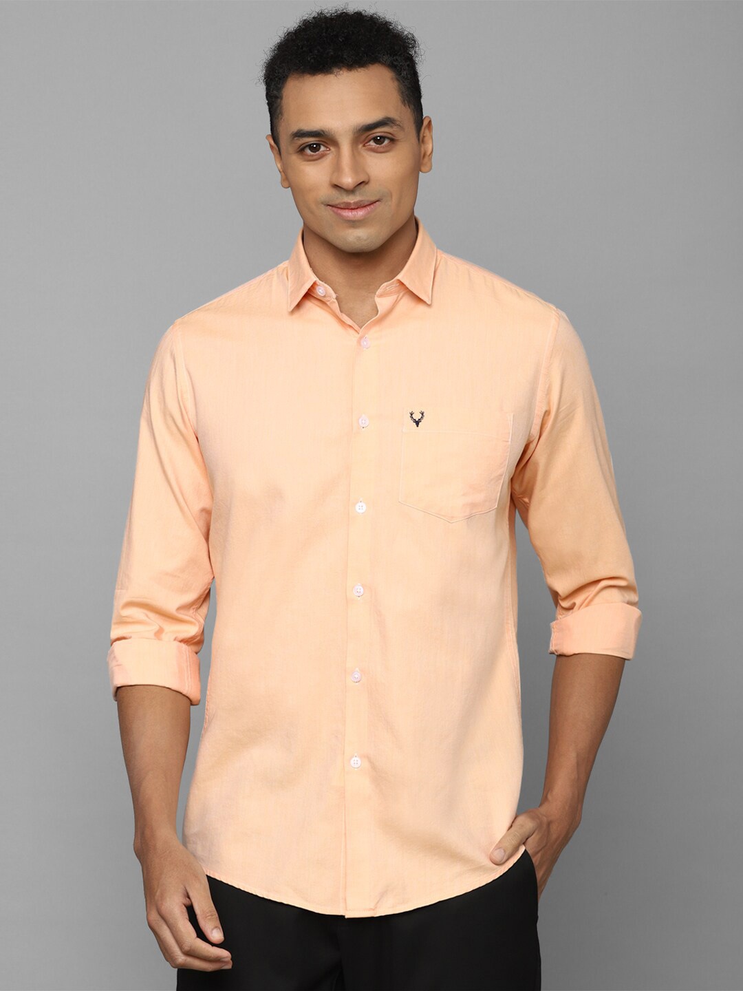 

Allen Solly Slim Fit Pure Cotton Casual Shirt, Orange