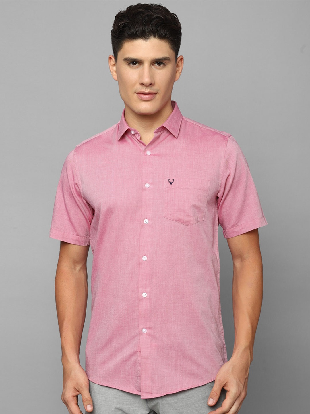 

Allen Solly Solid Spread Collar Pure Cotton Casual Shirt, Pink