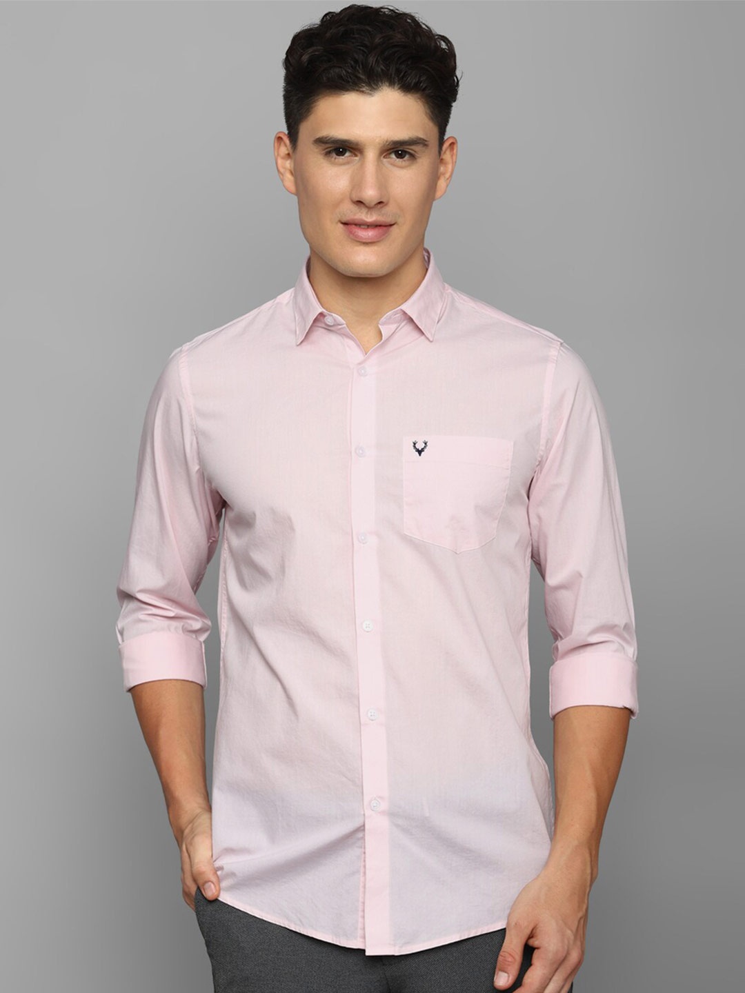 

Allen Solly Spread Collar Pure Cotton Casual Shirt, Pink
