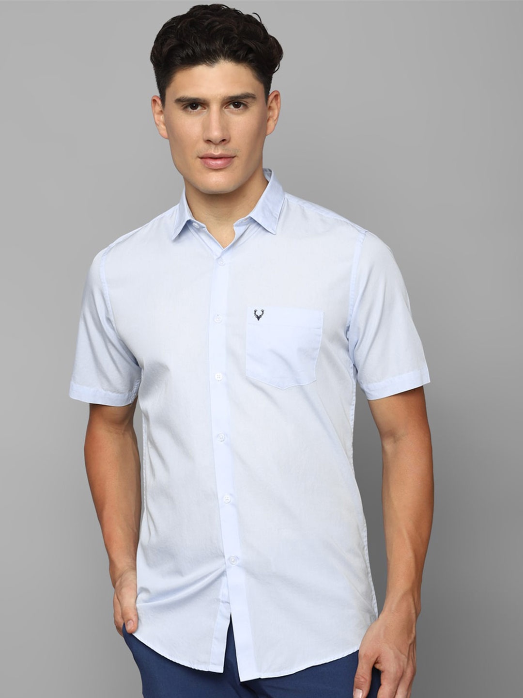 

Allen Solly Solid Pure Cotton Casual Shirt, Blue