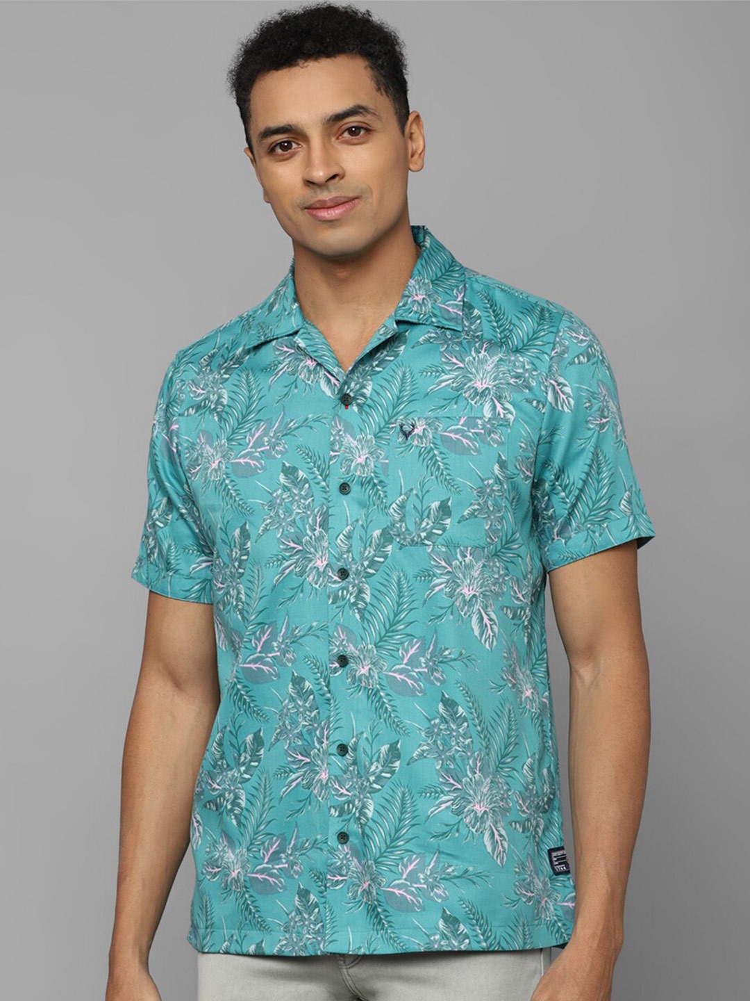 

Allen Solly Sport Floral Printed Spread Collar Short Sleeves Casual Shirt, Teal