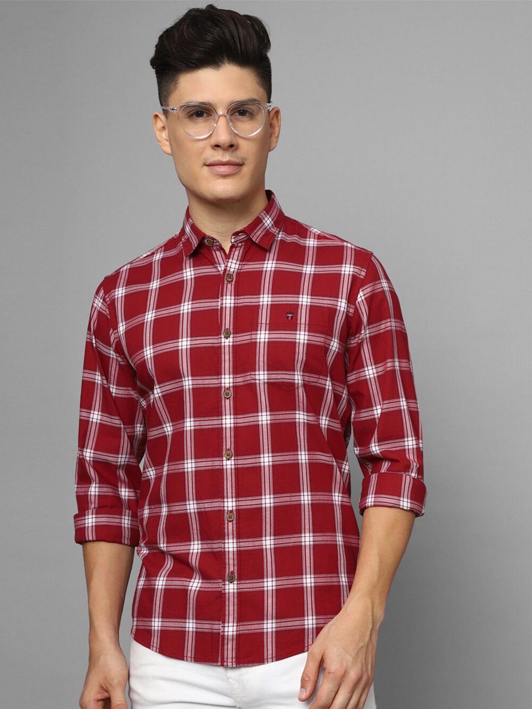 

Louis Philippe Jeans Slim Fit Tartan Checked Shirt, Red