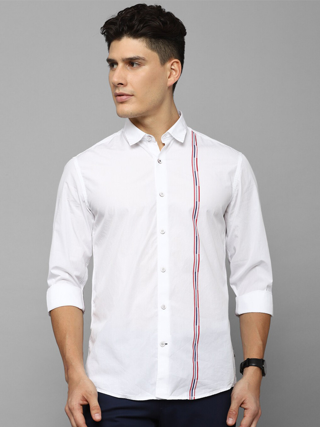 

Louis Philippe Sport Spread Collar Slim Fit Casual Cotton Shirt, White