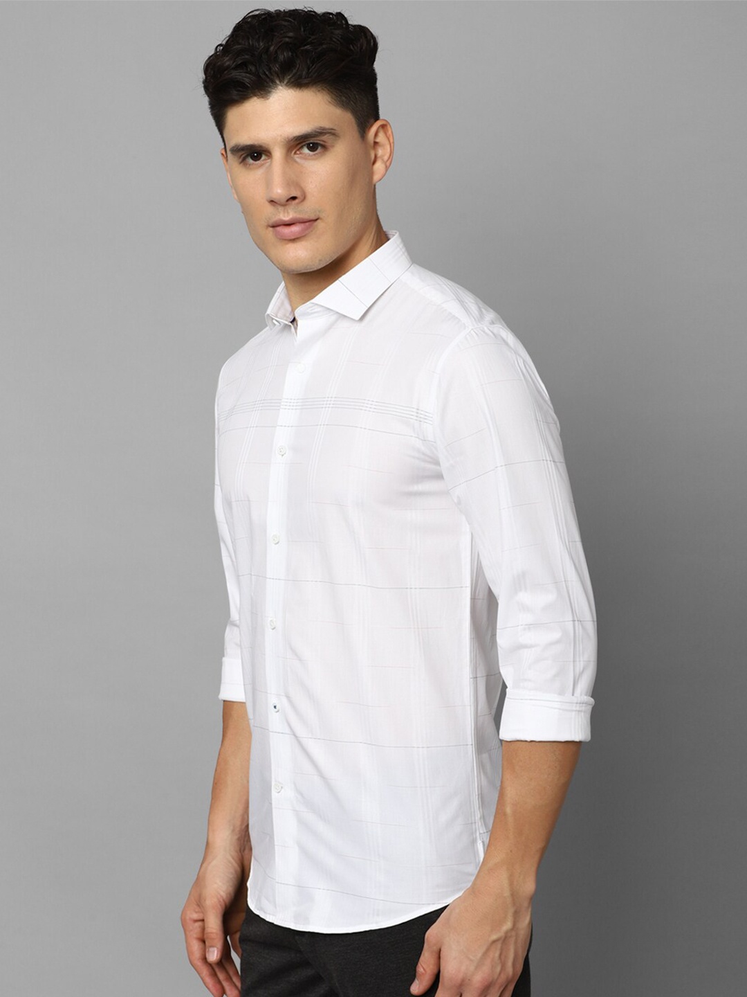 

Louis Philippe Sport Checked Slim Fit Cotton Casual Shirt, White