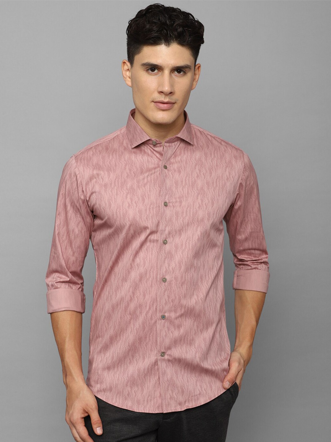 

Louis Philippe Sport Slim Fit Abstract Printed Casual Shirt, Pink
