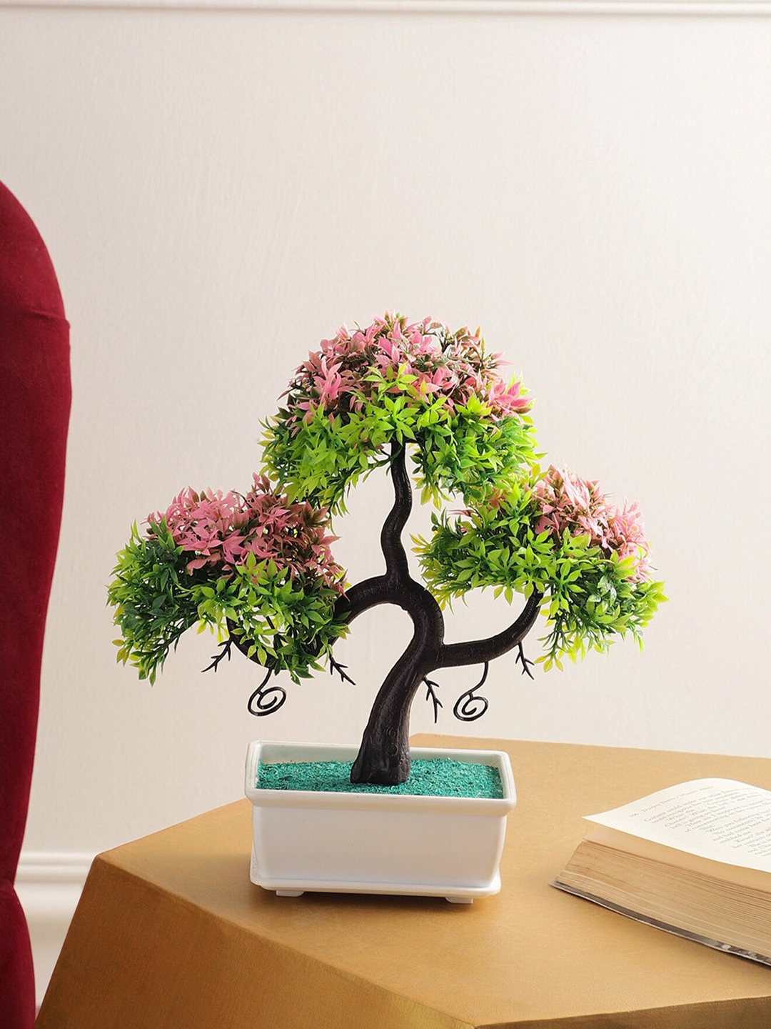

FOLIYAJ Green Bonsai Artificial Plant With Pot
