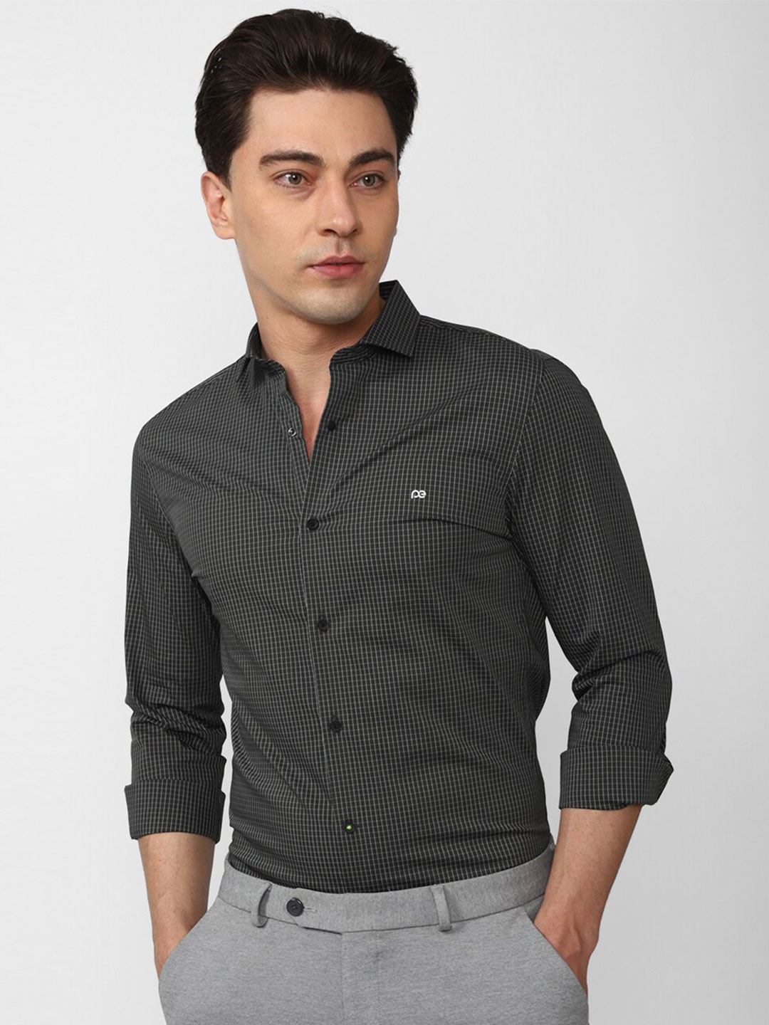 

Peter England Slim Fit Micro Checked Formal Shirt, Black