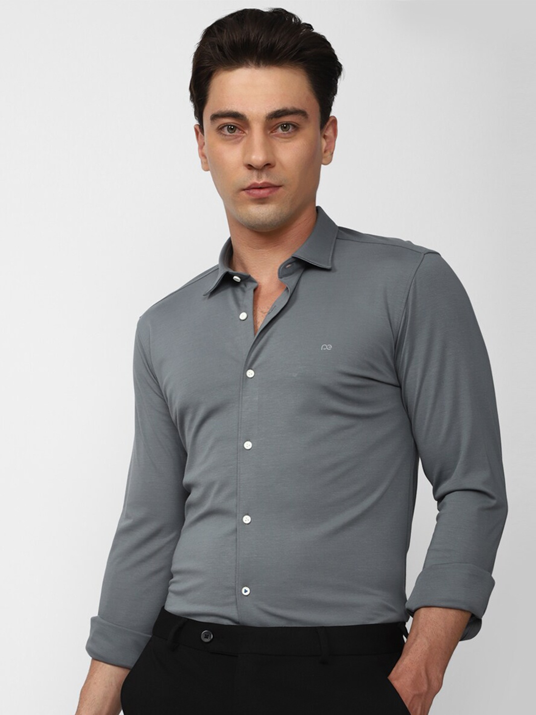

Peter England Spread Collar Formal Shirt, Grey