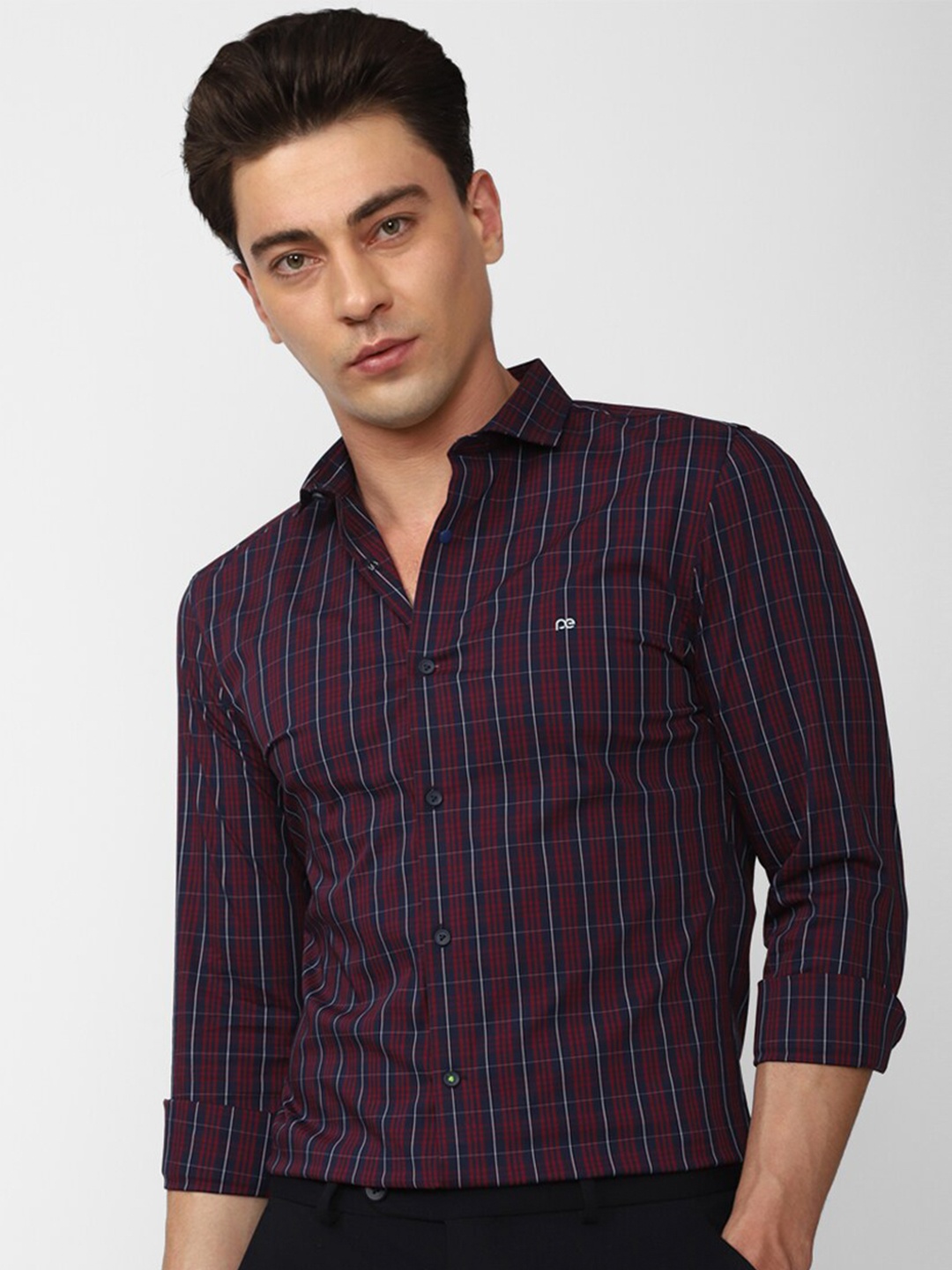 

Peter England Perform Super Slim Fit Formal Full Sleeves Shirt, Red