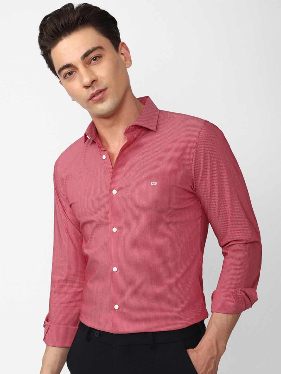 

Peter England Slim Fit Spread Collar Formal Shirt, Pink