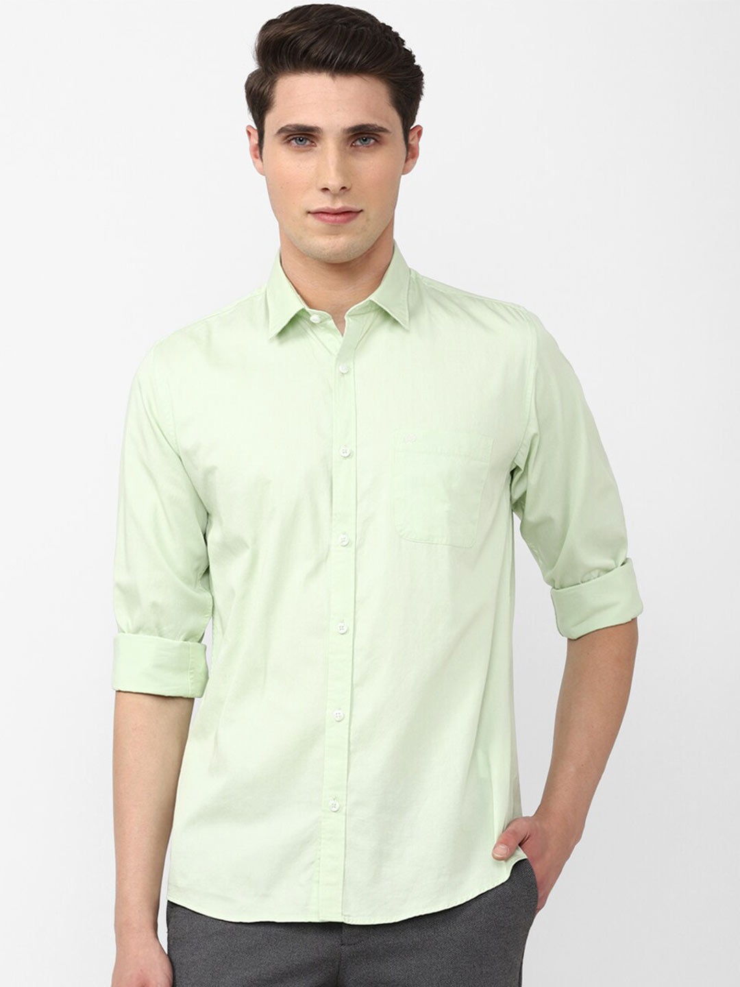 

Peter England Casuals Slim Fit Pure Cotton Casual Shirt, Green