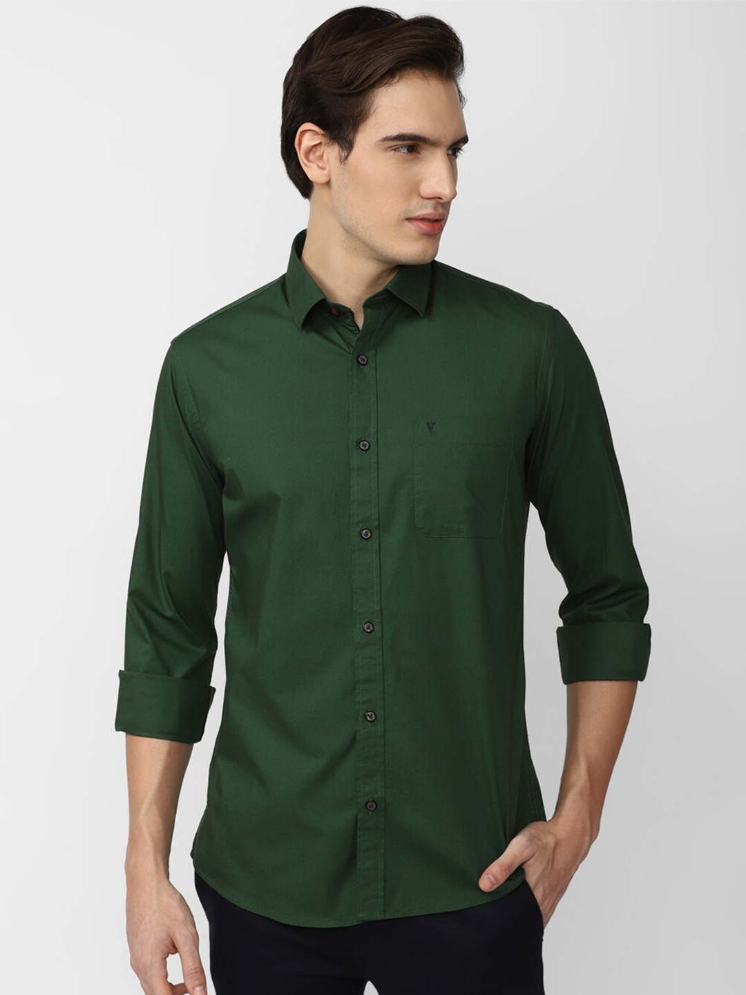 

Van Heusen Sport Spread Collar Slim Fit Casual Shirt, Green
