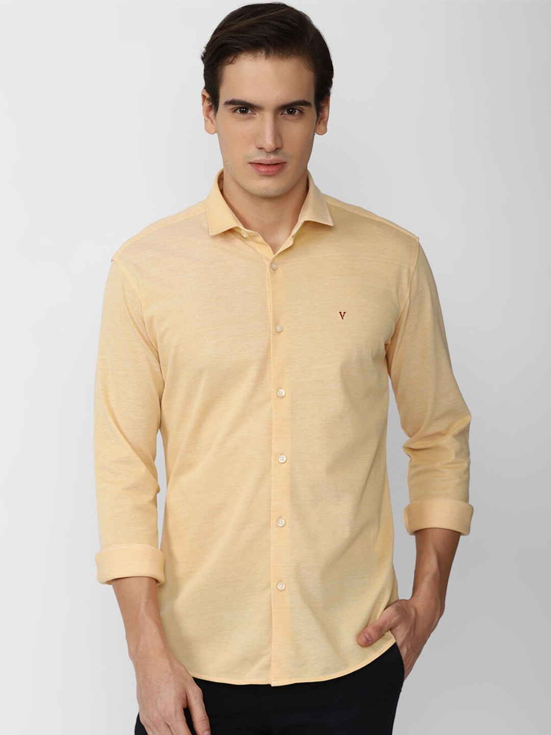 

Van Heusen Sport Spread Collar Slim Fit Casual Shirt, Yellow