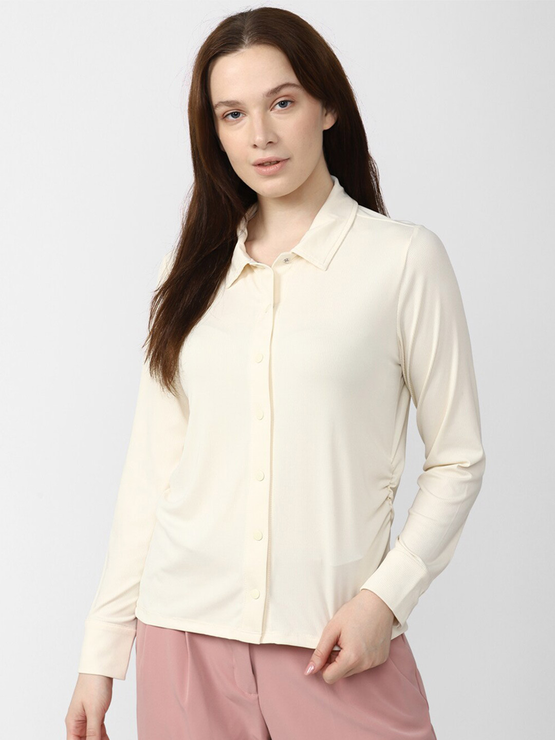 

Van Heusen Woman Long Sleeves Casual Shirt, Cream