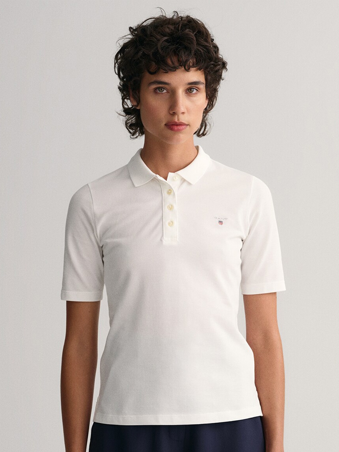 

GANT Polo Collar Cotton Casual T-Shirt, White