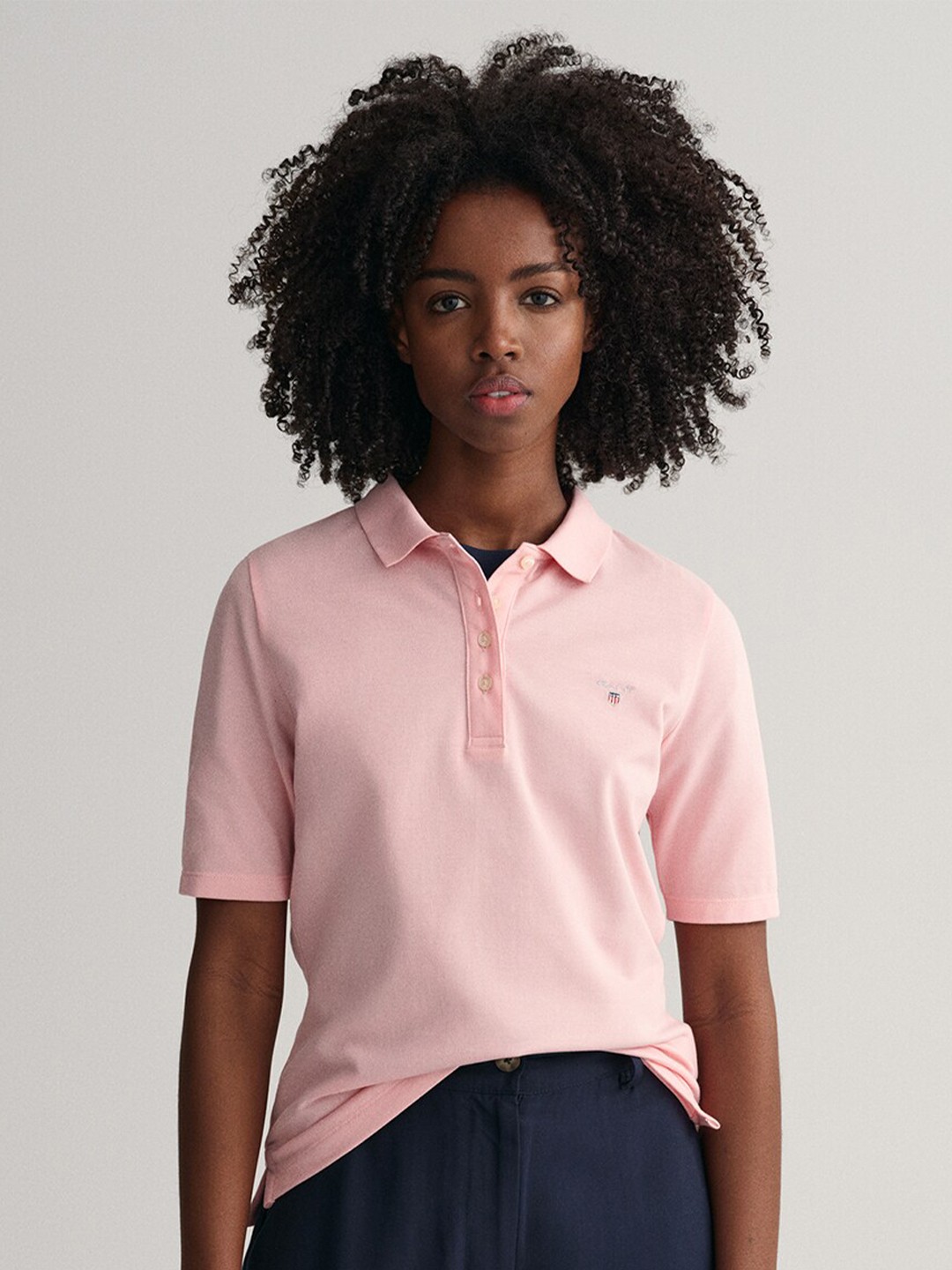 

GANT Polo Collar Cotton Casual T-Shirt, Pink