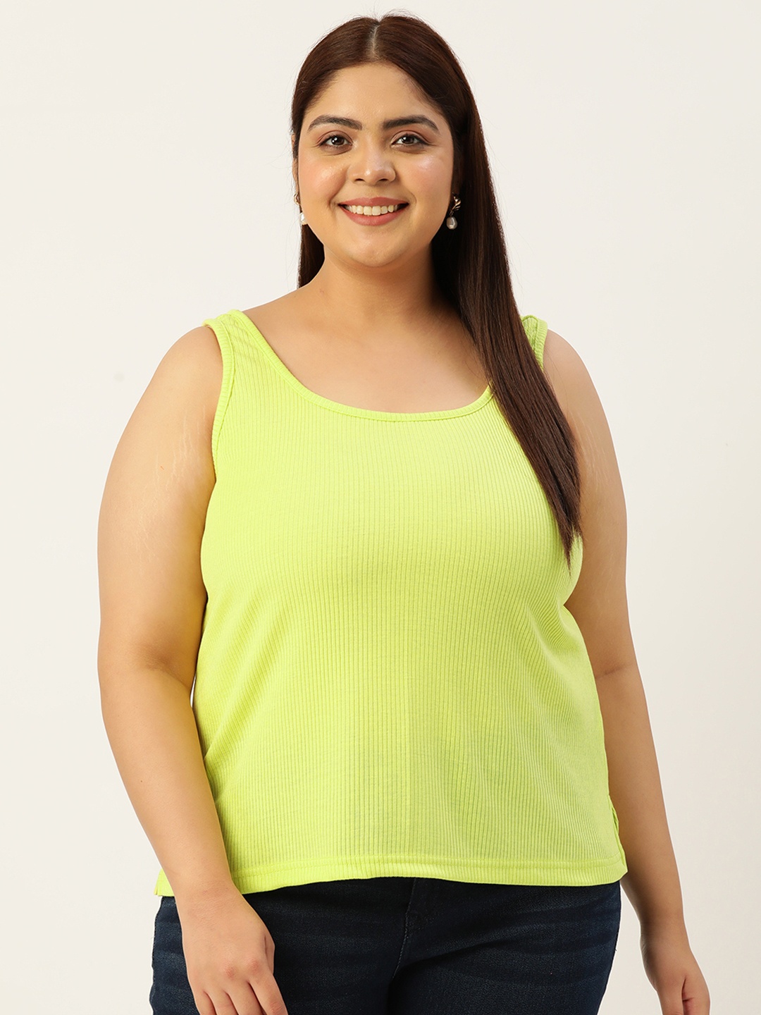 

theRebelinme Women Plus Size Solid Non Padded Camisole, Yellow