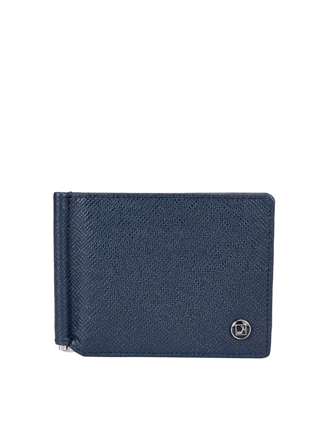 

Da Milano Men Textured Leather Two Fold Wallet, Blue