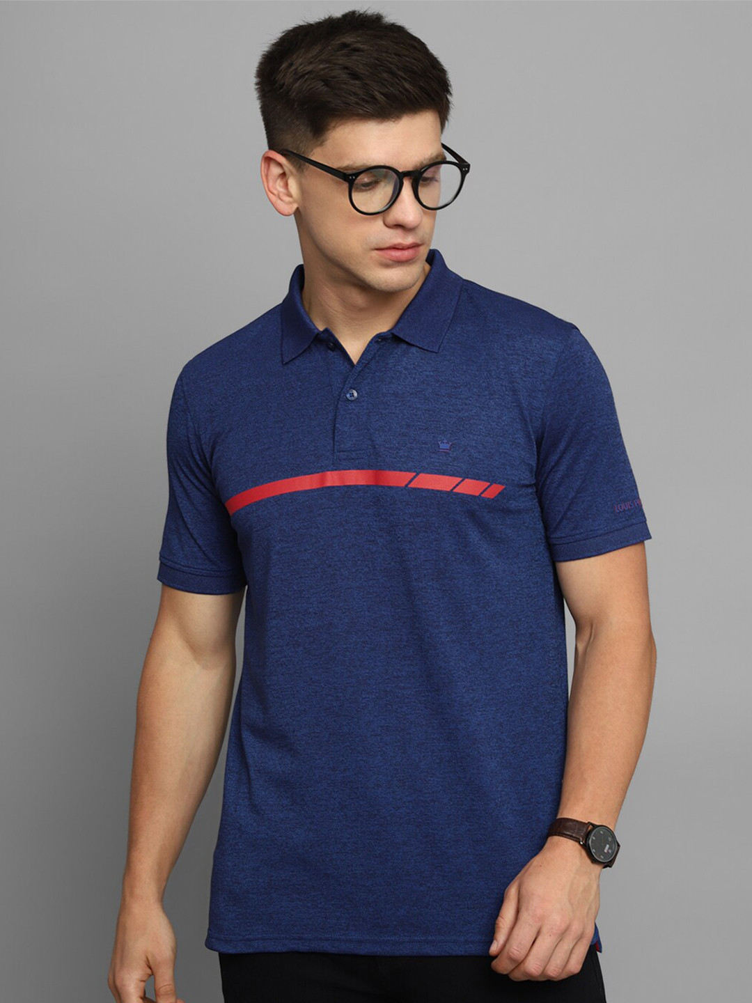 

Louis Philippe Polo Collar Short Sleeves T-Shirt, Blue