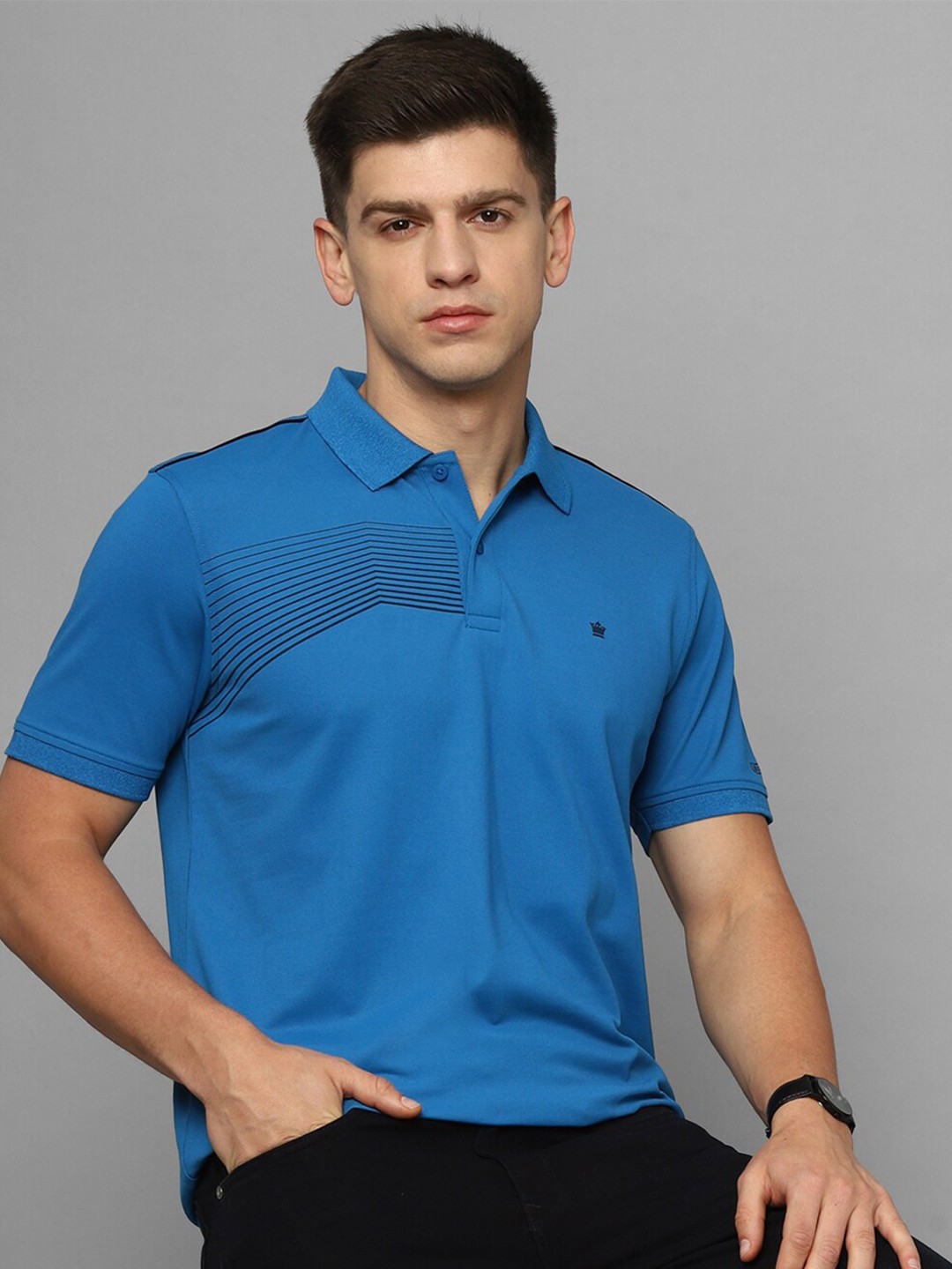 

Louis Philippe Polo Collar Short Sleeves T-shirt, Blue
