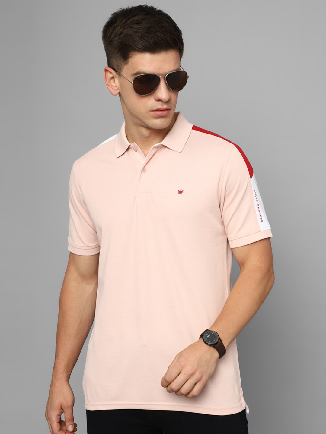 

Louis Philippe Polo Collar Short Sleeves T-shirt, Peach