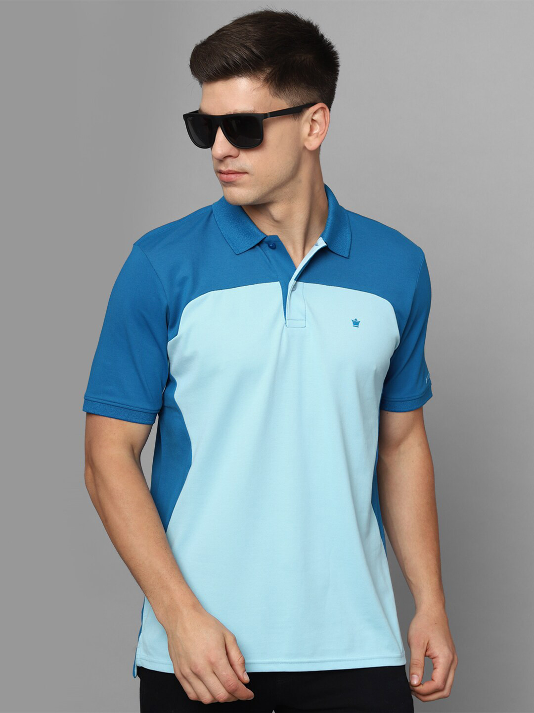 

Louis Philippe Solid Regular Sleeves Polo Collar T-shirt, Blue