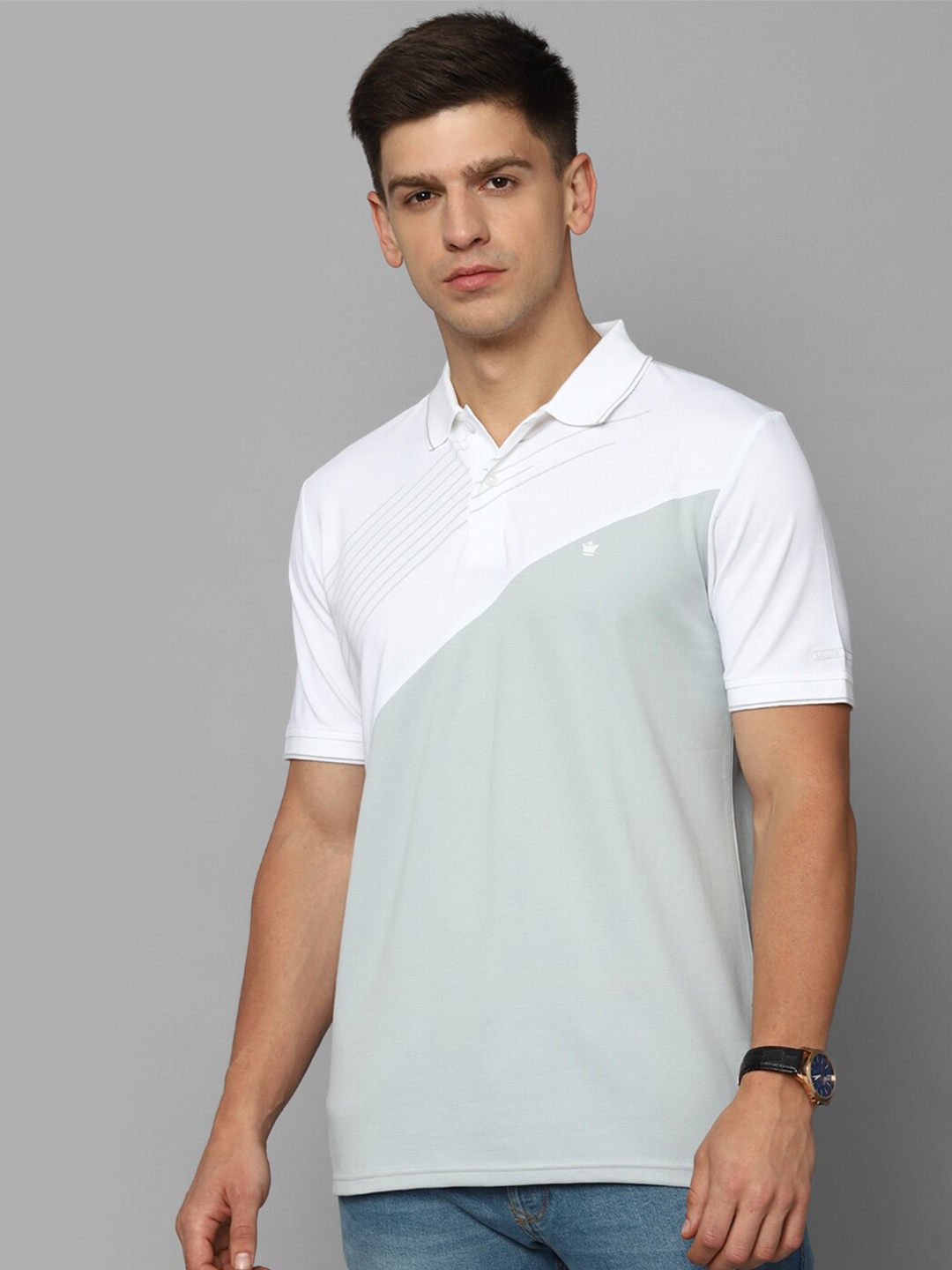 

Louis Philippe Colourblocked Polo Collar T-shirt, White