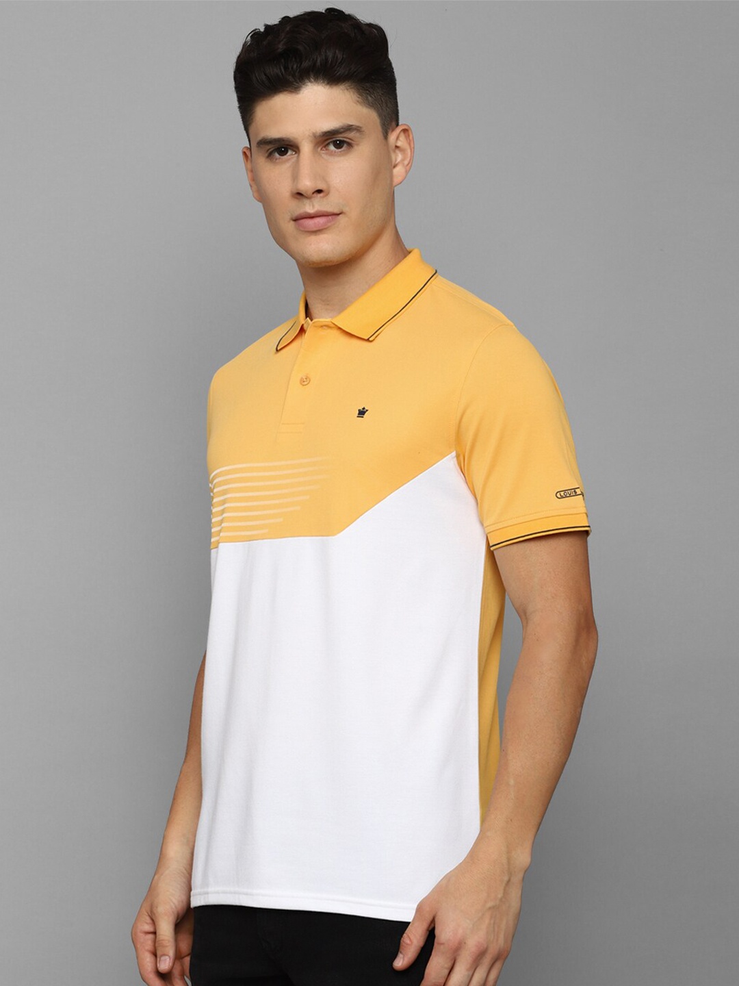 

Louis Philippe Colourblocked Polo Collar Short Sleeves T-shirt, Yellow