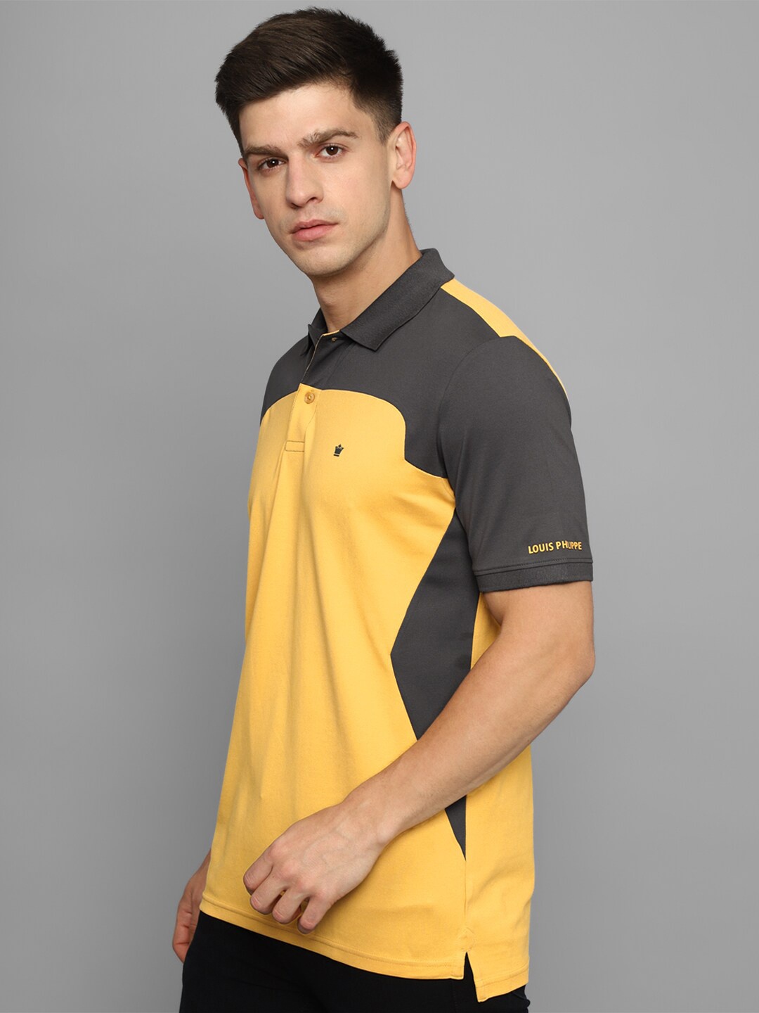 

Louis Philippe Colourblocked Polo Collar T-shirt, Yellow